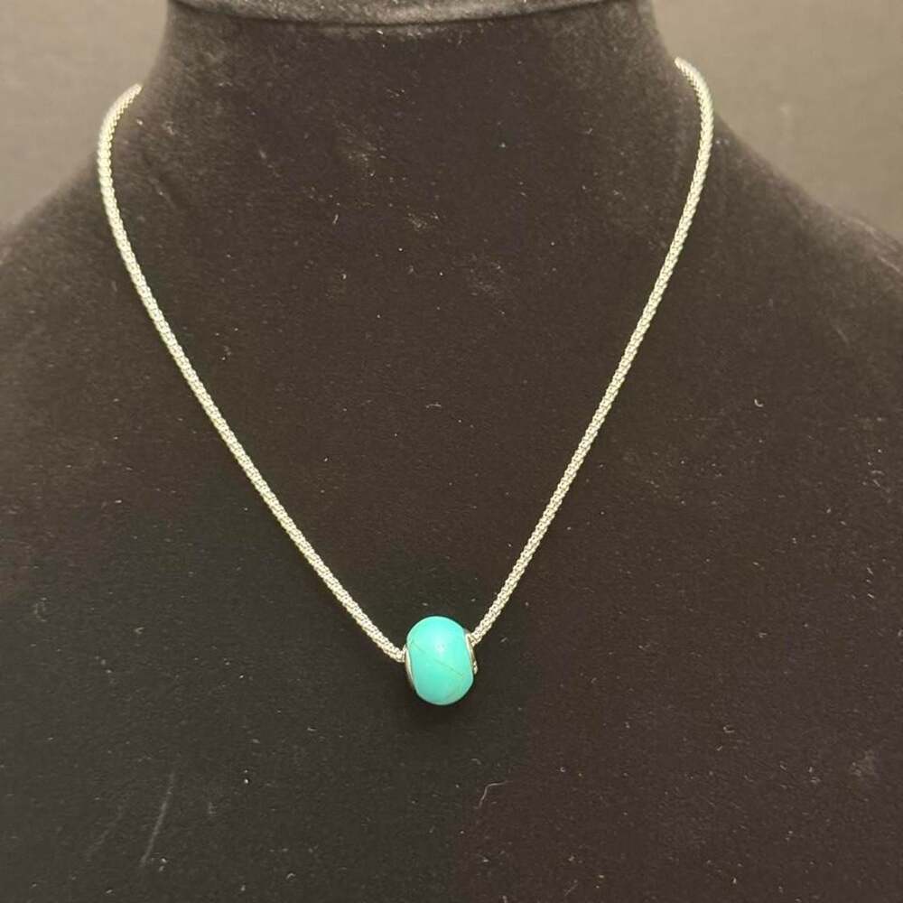 Athra Trading Inc. ATI Sterling Silver Turquoise Bead Necklace